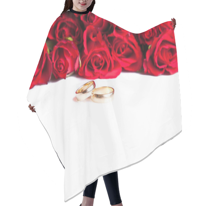 Personality  Valentine's Day Roses Wedding Rings Hair Cutting Cape