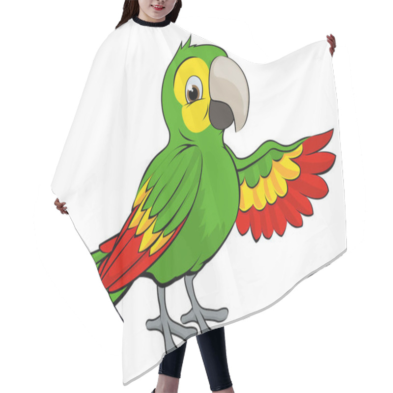 Personality  Green Cartoon Parrot Hair Cutting Cape