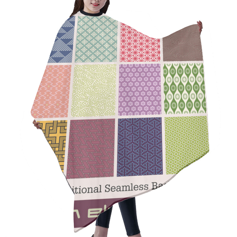 Personality  Traditional Japanese Seamless Patterns Hair Cutting Cape