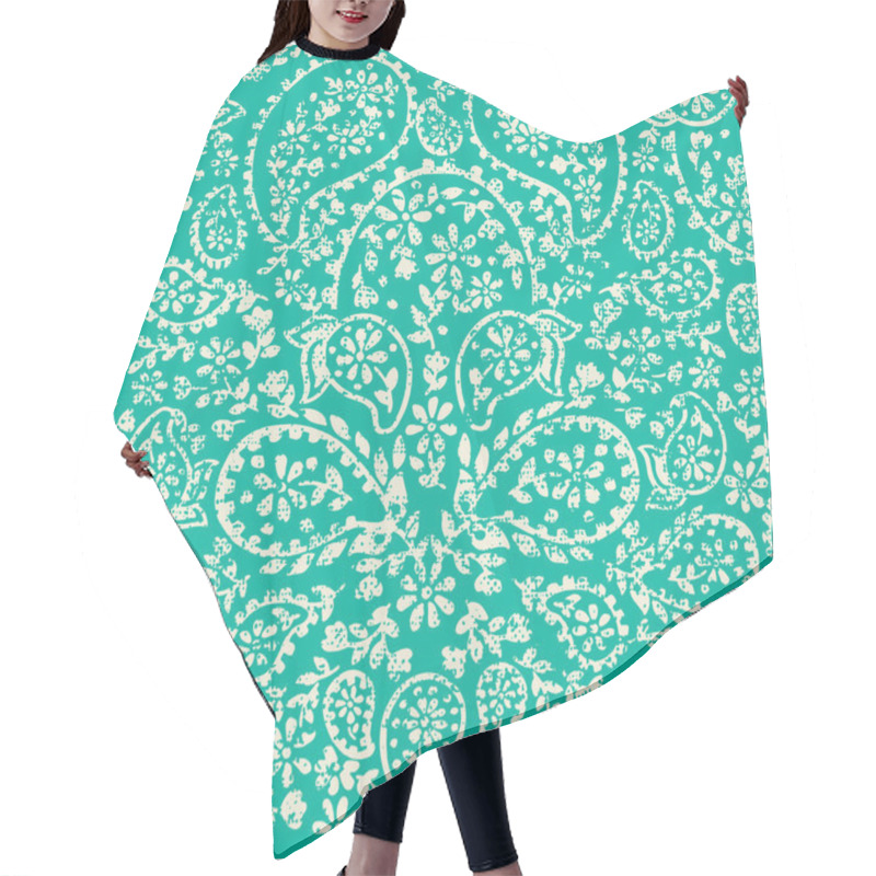 Personality  Vector Seamless Artistic Gentle Paisley Pattern Hair Cutting Cape