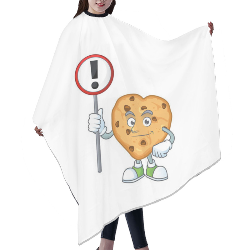 Personality  Smiling Cartoon Design Of Chocolate Chips Love With A Sign Hair Cutting Cape