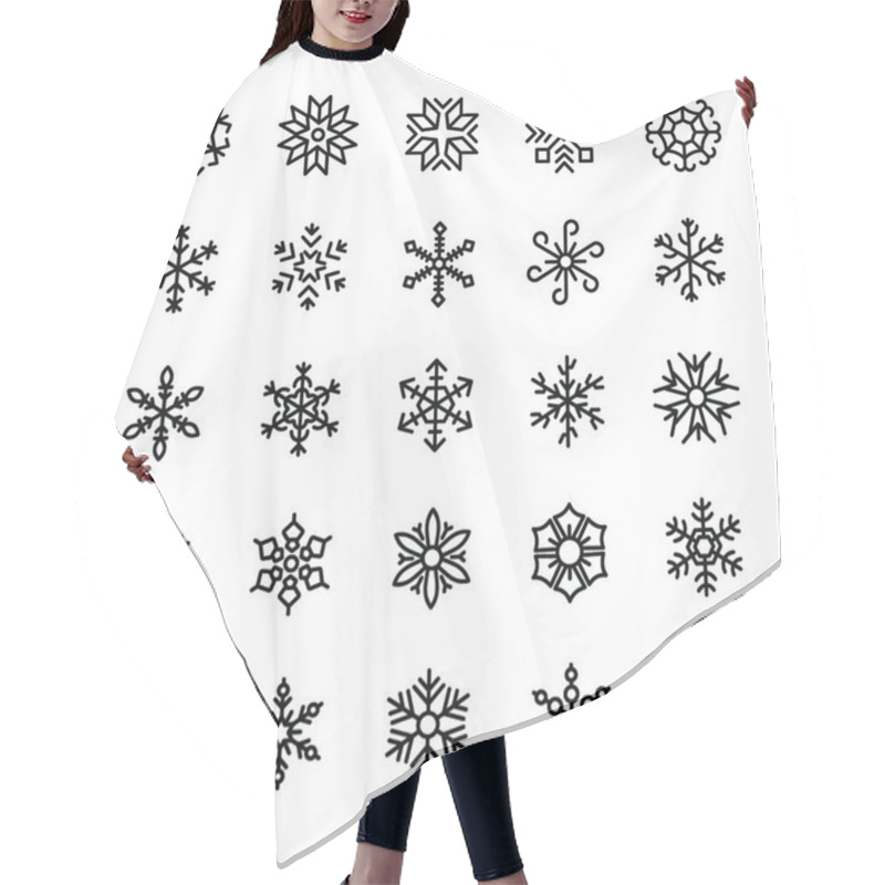 Personality  Set Of Geometric Snowflakes Icons Hair Cutting Cape