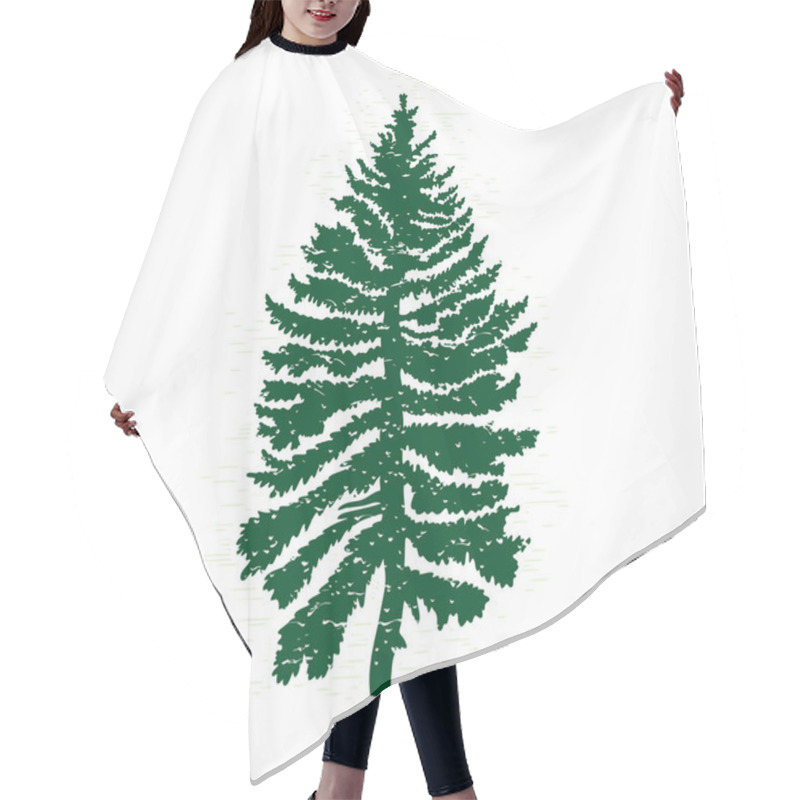 Personality  Pine Tree Silhouette Hair Cutting Cape