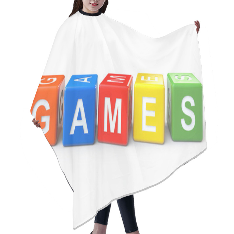 Personality  Toy Blocks With Games Sign Hair Cutting Cape