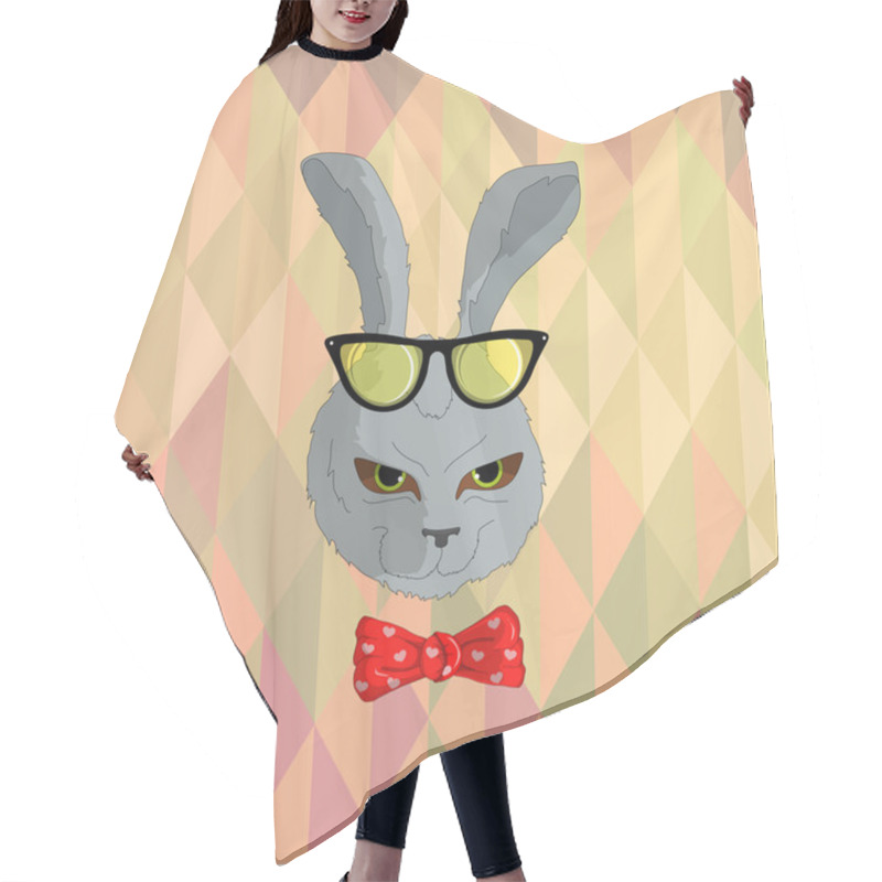 Personality  Hipster Deer In T Shirt And Glasses Hair Cutting Cape