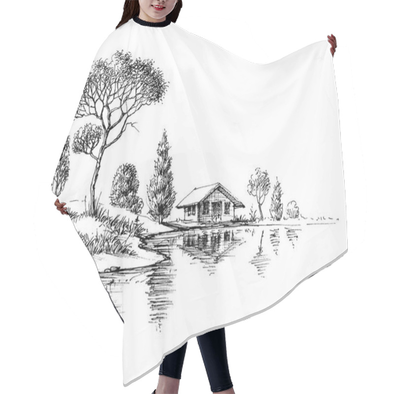 Personality  River Bank Panorama Hair Cutting Cape