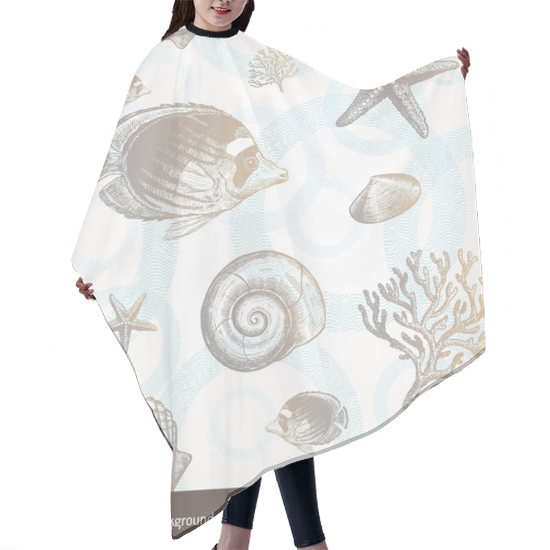 Personality  Seamless Background - Underwater Fauna Hair Cutting Cape