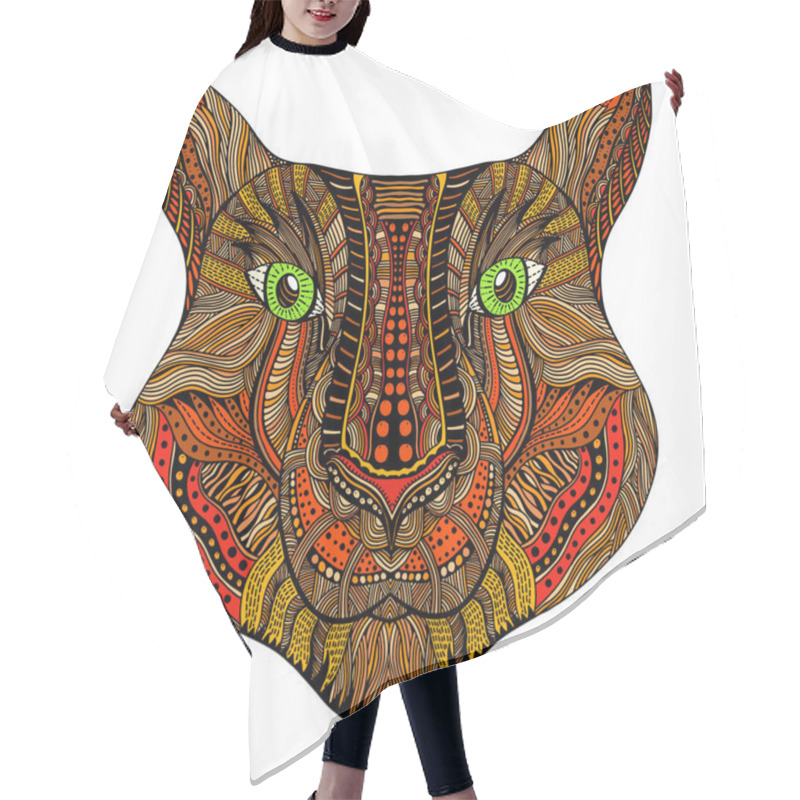 Personality  Tiger Head Image Hair Cutting Cape