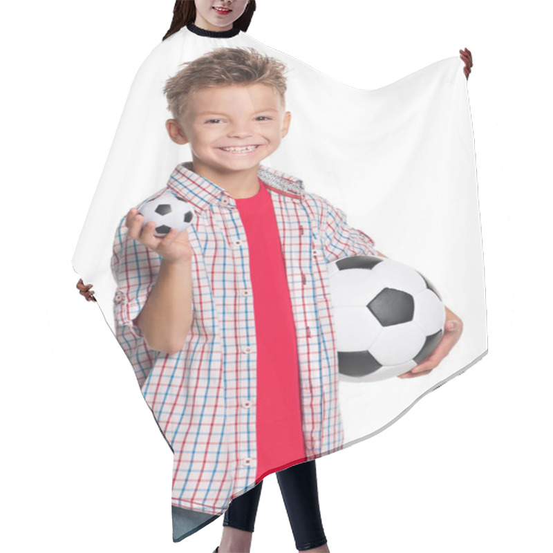 Personality  Boy With Soccer Ball Hair Cutting Cape