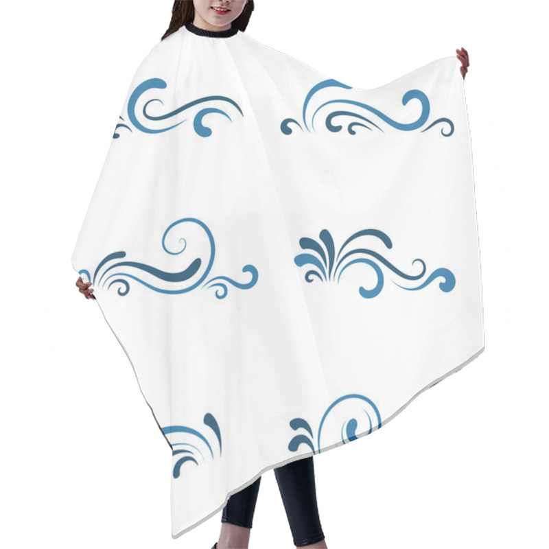 Personality  Wave Icon Set Hair Cutting Cape