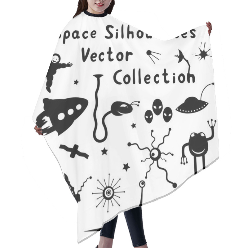 Personality  Space Silhouettes Hair Cutting Cape