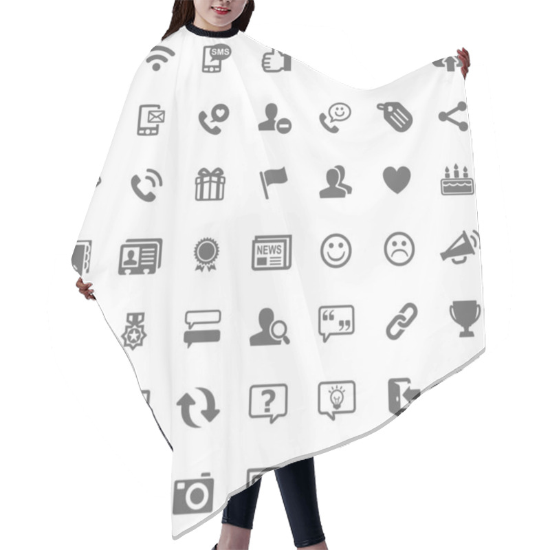 Personality  Social Media Icons Hair Cutting Cape