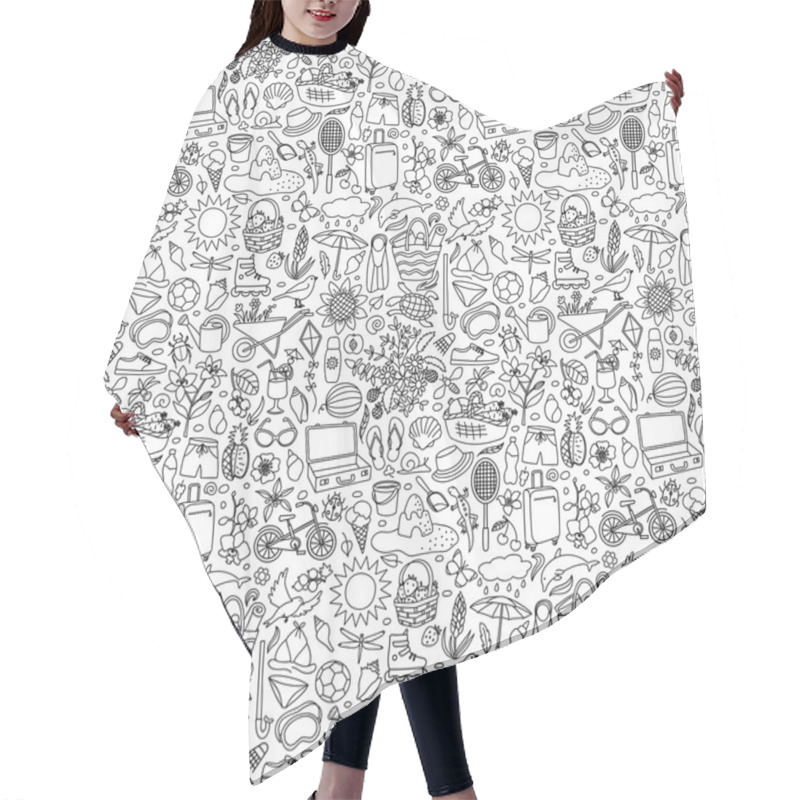 Personality  Summer Holiday Seamless Pattern Hair Cutting Cape