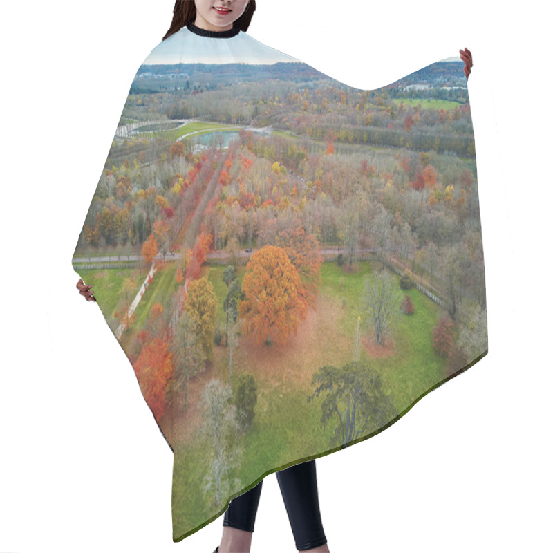 Personality  Aerial Scenic View Of Grand Canal In The Gardens Of Versailles Near Paris, France Hair Cutting Cape