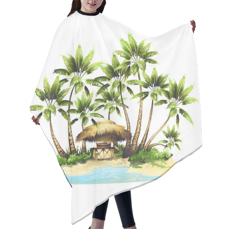 Personality  Tropical Palm And Island Hair Cutting Cape