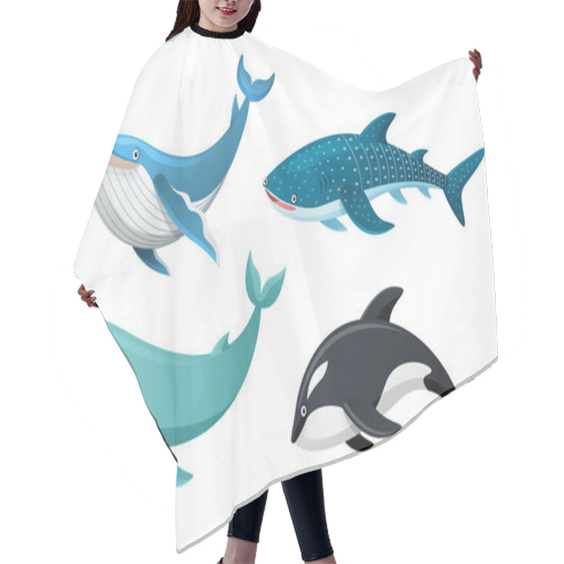 Personality  Whales Collection In Cartoon Illustration Hair Cutting Cape