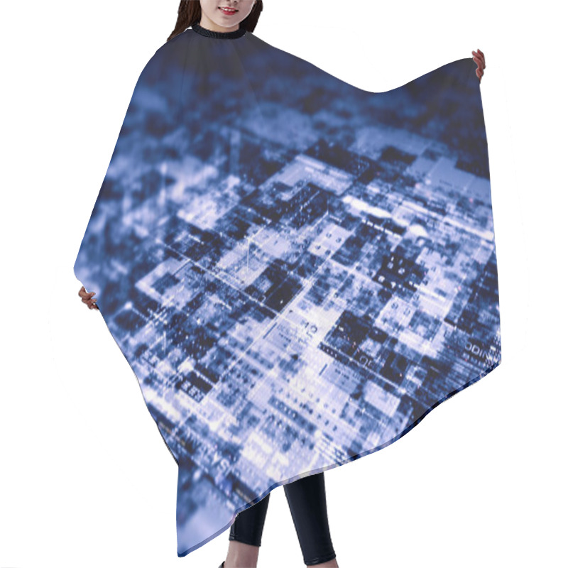 Personality  Futuristic Abstract De-focus Data Matrix, Meta, Metaverse, Telemetry And Encrypt Numbers Display With Particles Simulation In Cyber Space Environment For Head Up Display Background Hair Cutting Cape