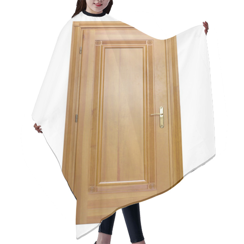 Personality  Wooden Door Hair Cutting Cape