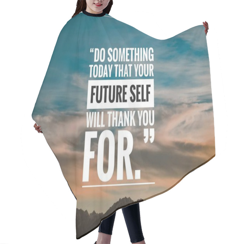 Personality  Motivational Quote With Beautiful Nature Background Hair Cutting Cape