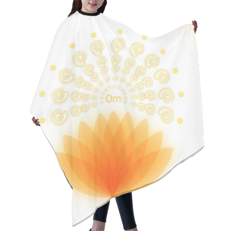 Personality  Shiny Image With Lotus. Hair Cutting Cape