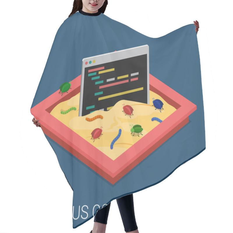 Personality  Sandbox Debug Flat Illustration. Hair Cutting Cape