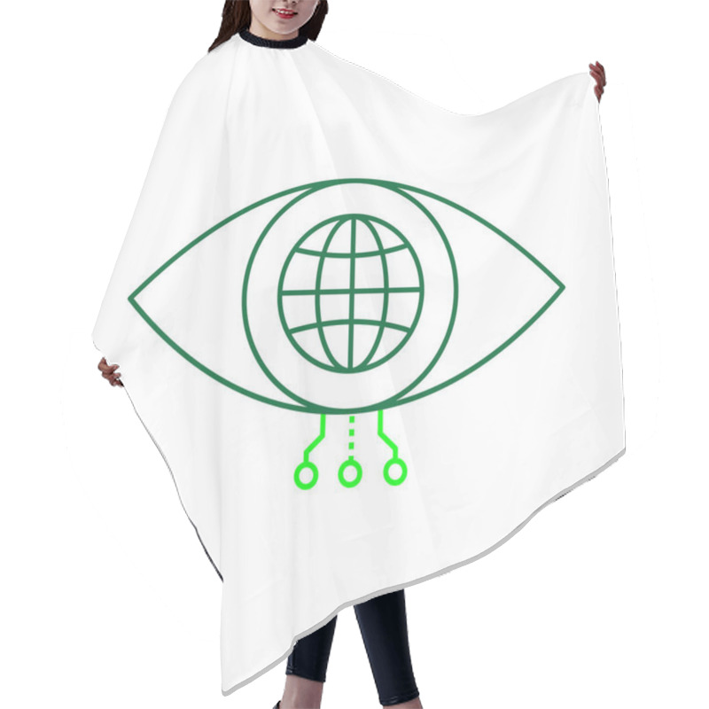 Personality  Global AI Visual Recognition Technology Eye Vector Icon Design, Computer Vision, Neural Networks, Image Recognition Hair Cutting Cape