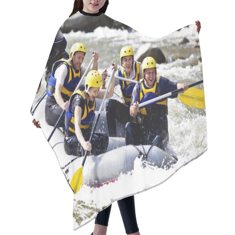 Personality  Group Rowing On River Hair Cutting Cape