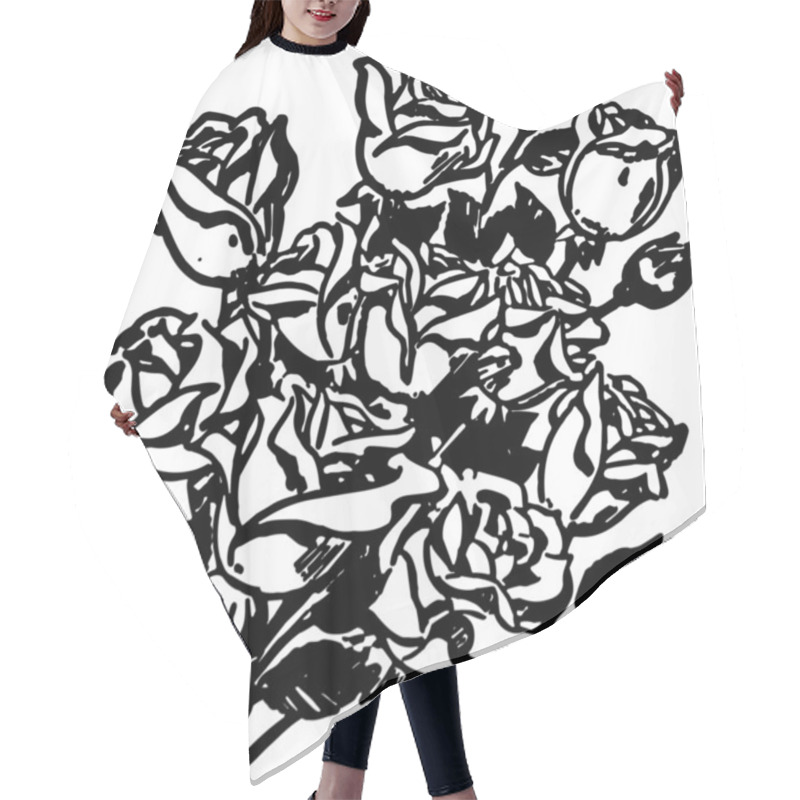 Personality  Bouquet Of Roses Hair Cutting Cape