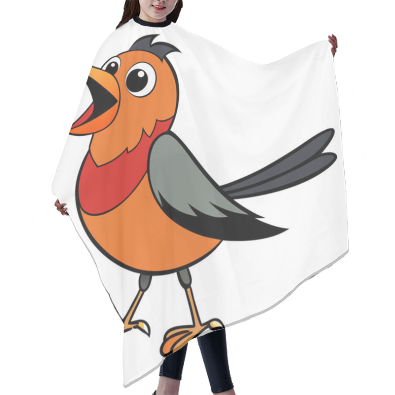 Personality  American Robin Birds Vector Illustration Hair Cutting Cape