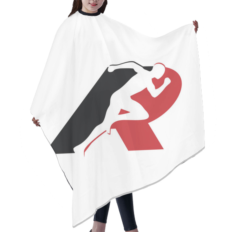 Personality  Running And Marathon Logo Vector Hair Cutting Cape