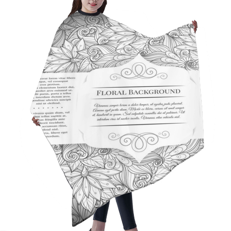 Personality  Floral Template With Place For Text Hair Cutting Cape