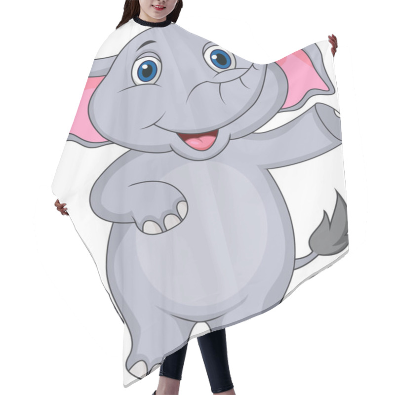 Personality  Cute Elephant Cartoon Waving Hand Hair Cutting Cape