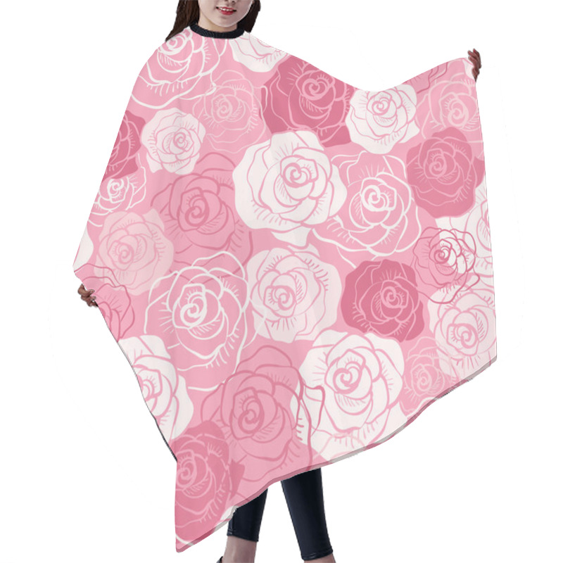 Personality  Rose Vector Seamless Pattern. Hair Cutting Cape