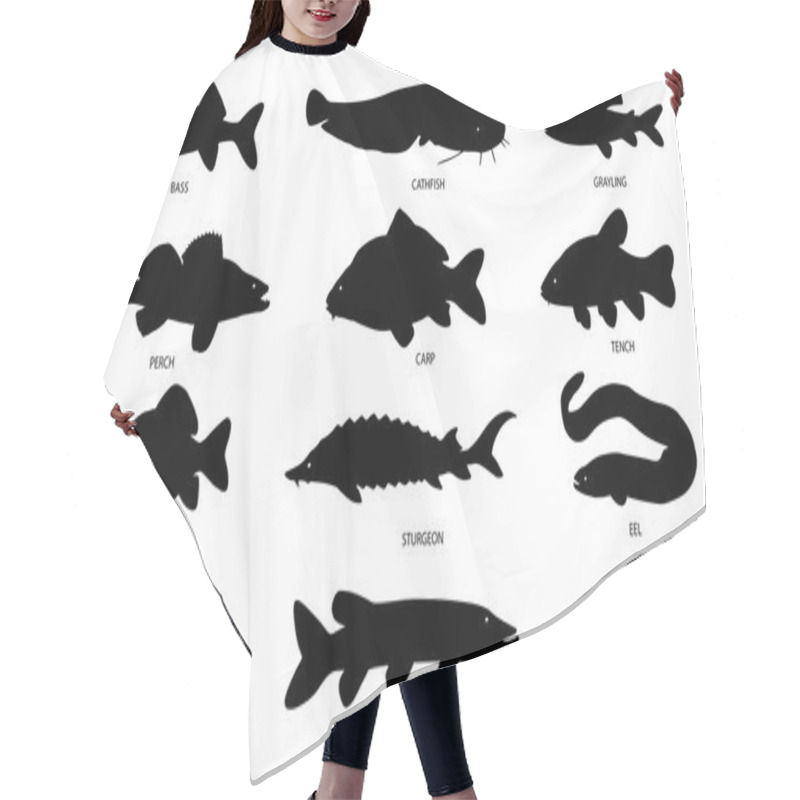 Personality  Fish Freshwater Silhouettes Hair Cutting Cape