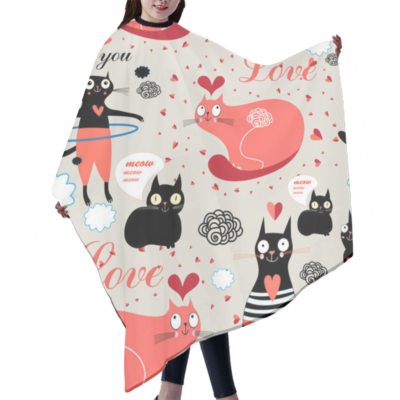 Personality  Pattern Lovers Cats Hair Cutting Cape