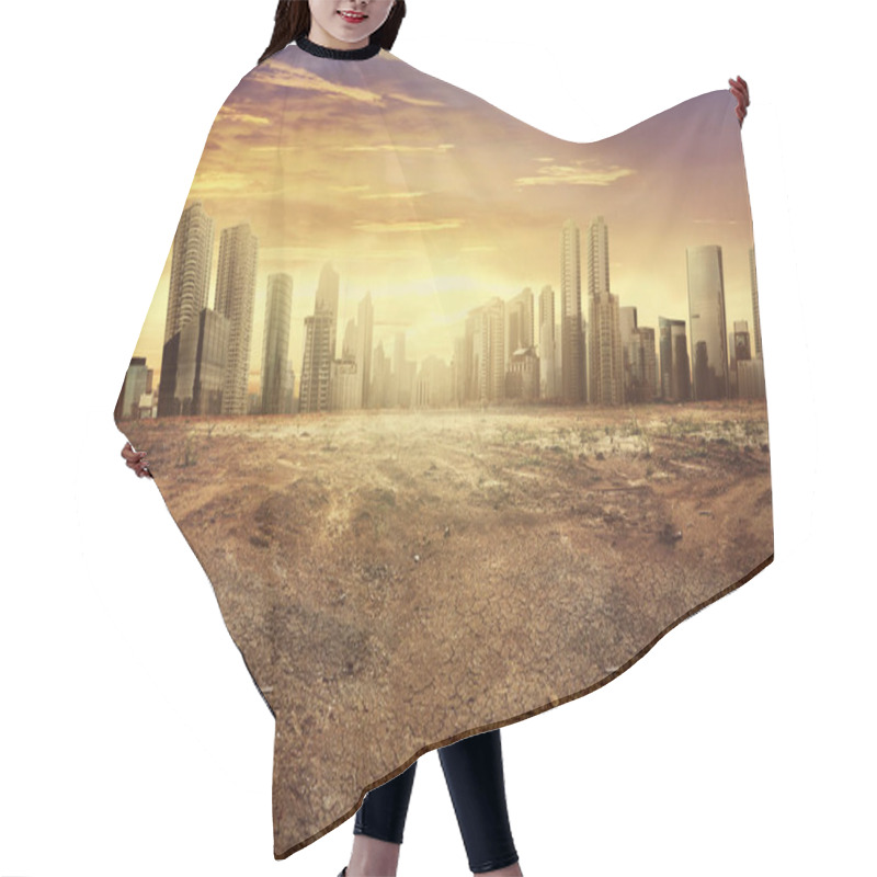 Personality  Skyscrapers In Drought Climate Hair Cutting Cape