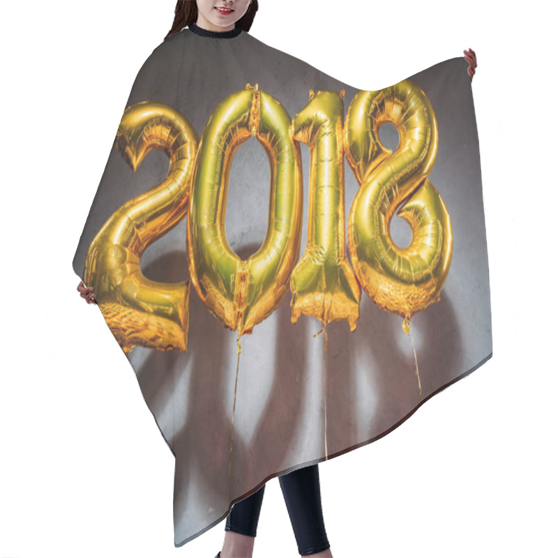 Personality  Golden 2018 Sign Balloons Hair Cutting Cape