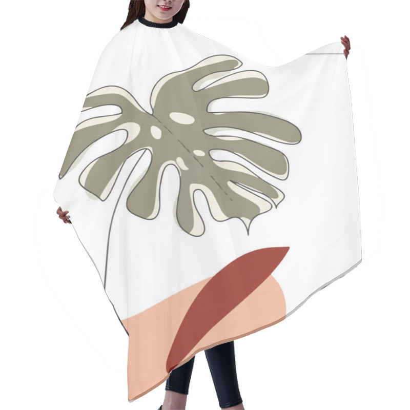 Personality  Illustration Of Hand-drawn Sketch Tropical Plant On The Beach With Sun Hair Cutting Cape