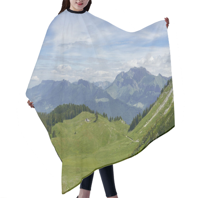 Personality  Mountain With A Blue Sky And Small Clouds Hair Cutting Cape