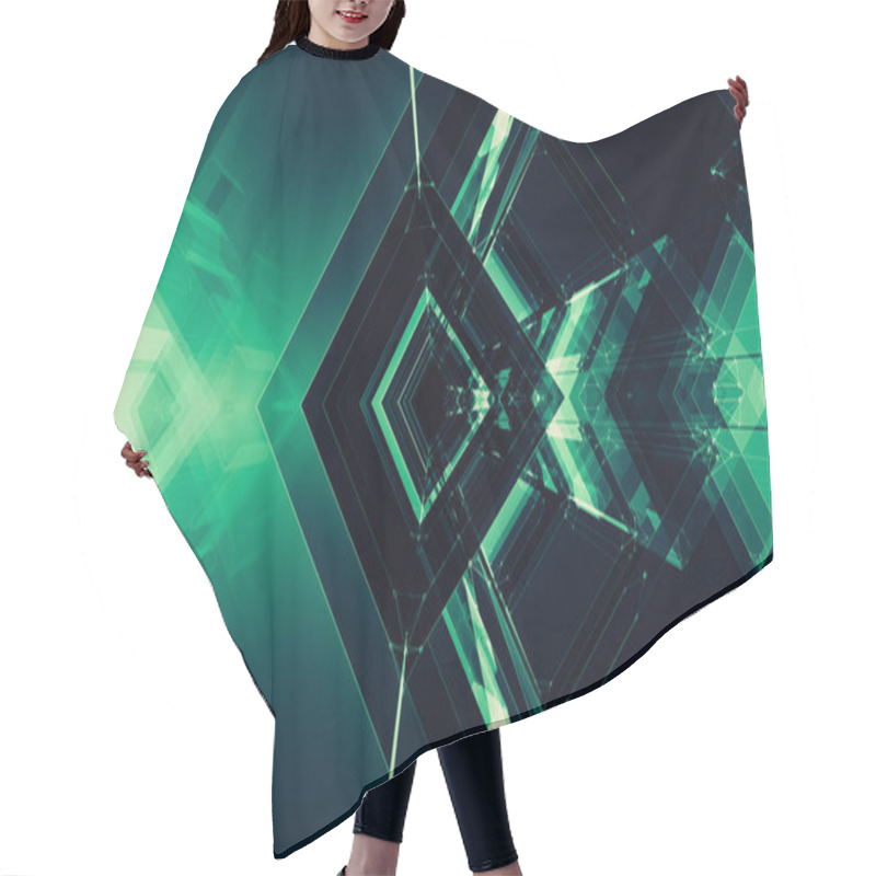 Personality  Abstract Background. Futuristic Concept Space Technology. Future Hair Cutting Cape