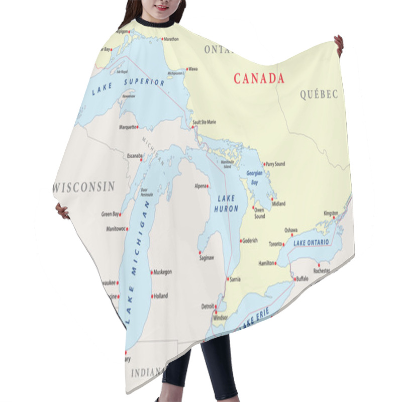 Personality  Map Of Great Lakes Hair Cutting Cape