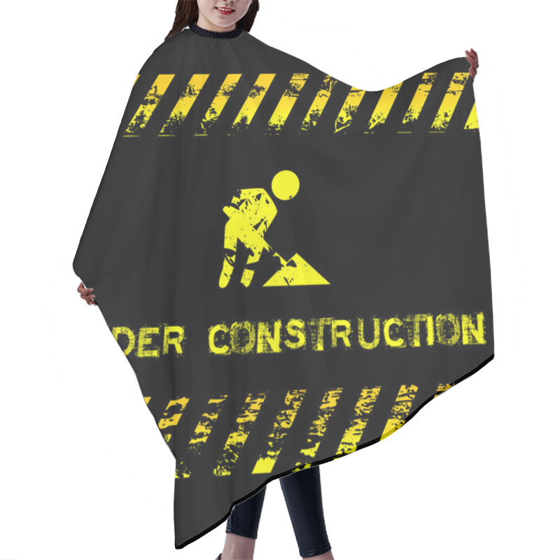 Personality  Under Construction - Grunge Illustration With Icon Suitable For Websites Hair Cutting Cape