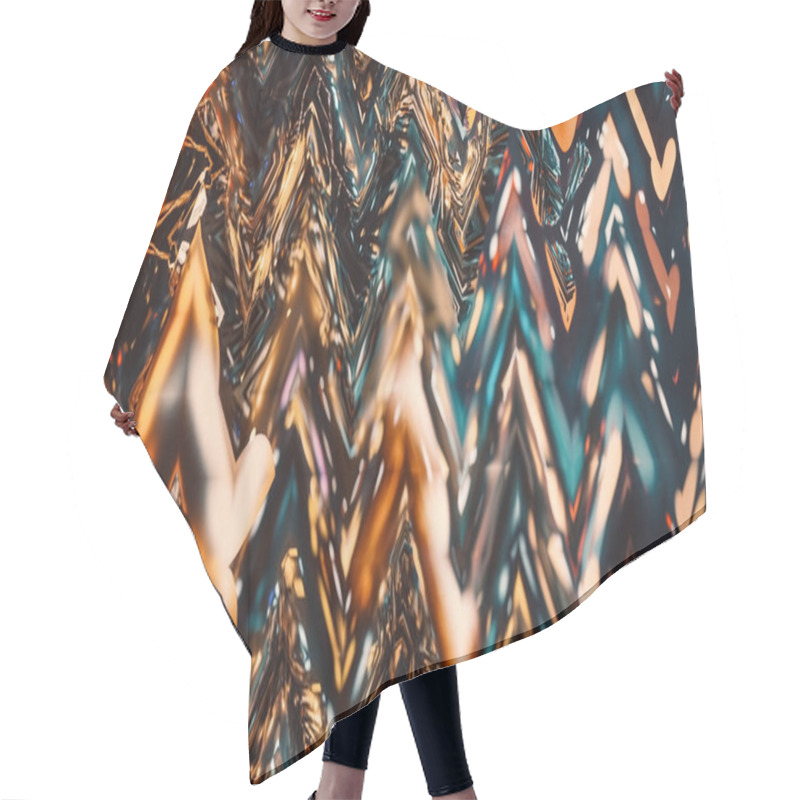 Personality  Linear Seamless Abstract Background With Rhombuses Striped Infinity Geometric Pattern Zigzag Patterns Abstraction In Gold Colours Liquid Swirl Design  Hair Cutting Cape