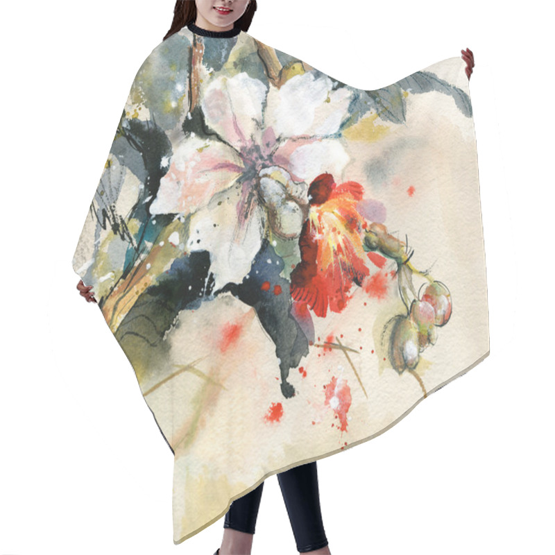 Personality  Orchid In Bloom Hair Cutting Cape