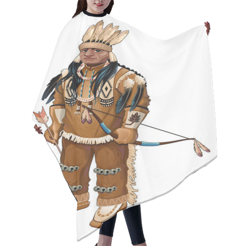 Personality  Native American With Bow And Arrow Hair Cutting Cape