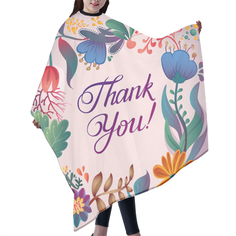 Personality  Thank You Floral Card Hair Cutting Cape