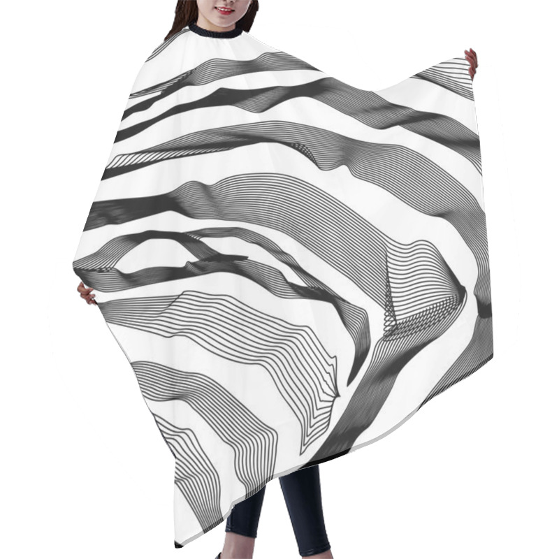 Personality  Zebra Stripes Pattern Outline Background. Vector Illustration Hair Cutting Cape