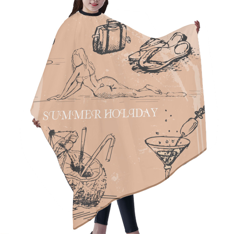 Personality  Summer  Banner Vector Illustration   Hair Cutting Cape