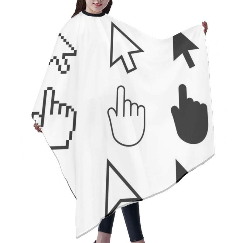 Personality  Set Of Mouse Cursor On The White Background Hair Cutting Cape