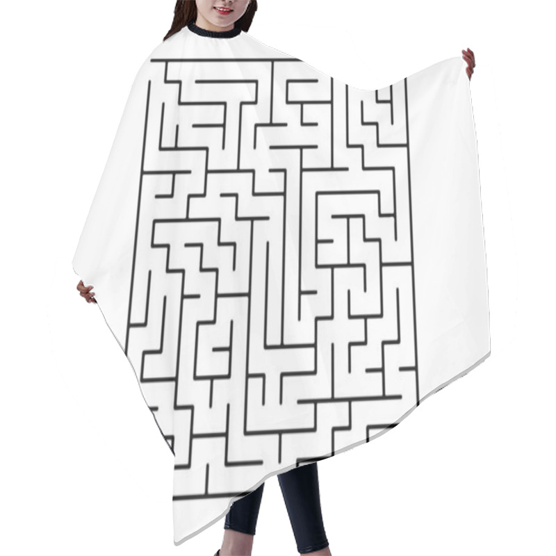 Personality  White Vector Texture With A Black Maze, Game. Abstract Illustration With Maze On A White Background. Pattern For Leisure Tasks, Games. Hair Cutting Cape